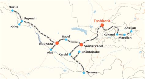 uzbekistan railways map